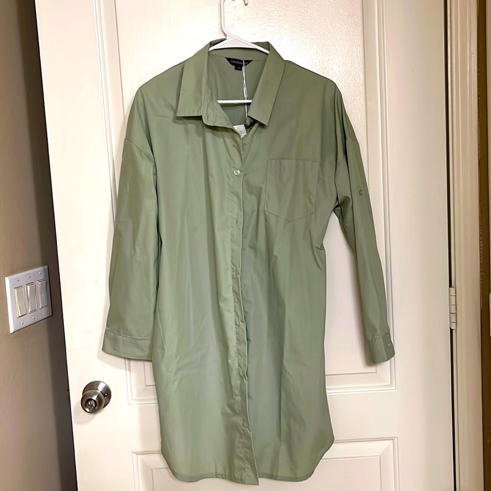 Green shirt dress brand new never worn
